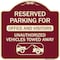 Signmission Unauthorized Vehicles Towed Away Heavy-Gauge Aluminum Architectural Sign, 18" x 18", BU-1818-22774 A-DES-BU-1818-22774 - alternate 1